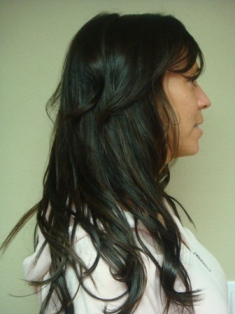 After Hair Extensions, front view