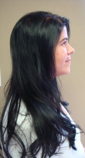 After Hair Extensions, side view