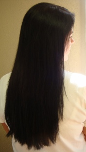 After Hair Extensions, back view